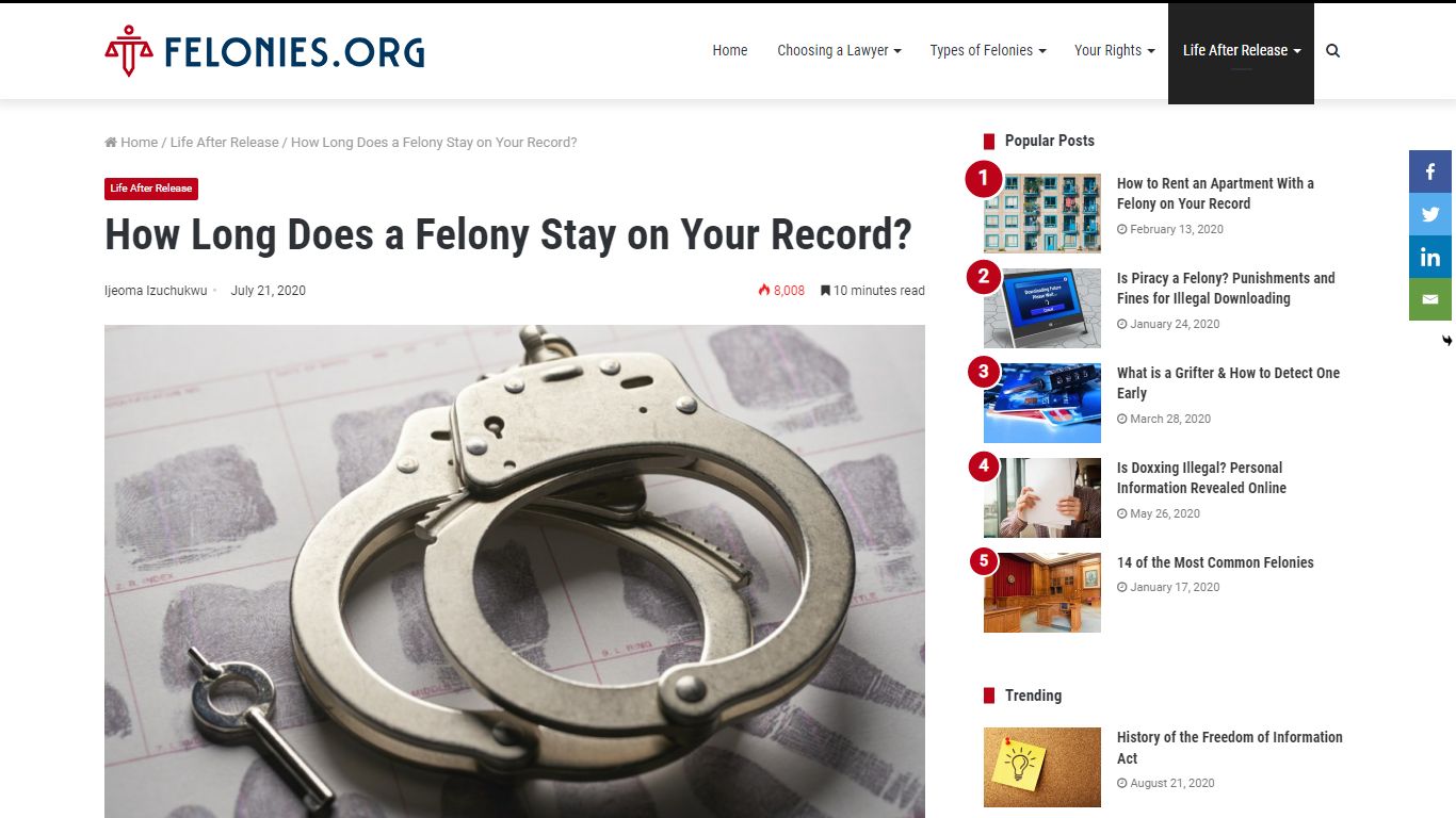 How Long Does a Felony Stay on Your Record? - Felonies.org
