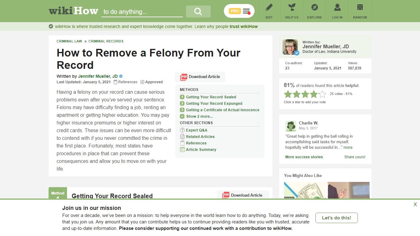 5 Ways to Remove a Felony From Your Record - wikiHow